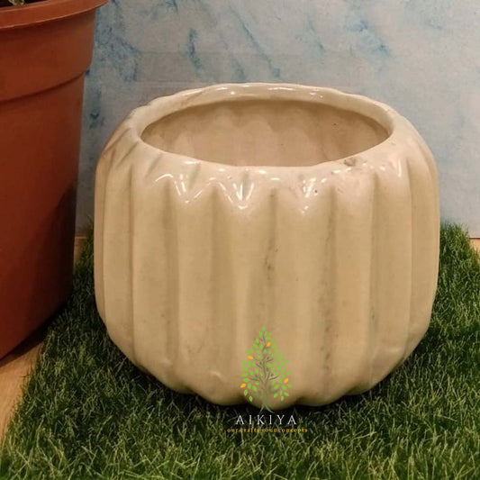 Line Cylinder Pot Light Green