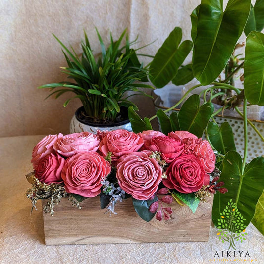 Shola Flower Arrangement - Cadenza In White, Cream And Brown