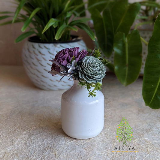 Shola Flower Arrangement - Overture In Violet And Grey