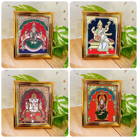 Lakshmi,Ganesh,Saraswathi,Kamakshi-Set Of 4.Individual Gift Box