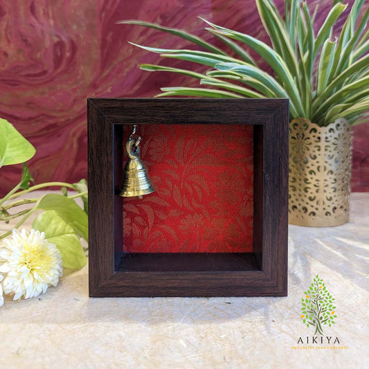 Wooden Frame Fabric + Single Bell (Will Fit Upto 3 " Height Idols)