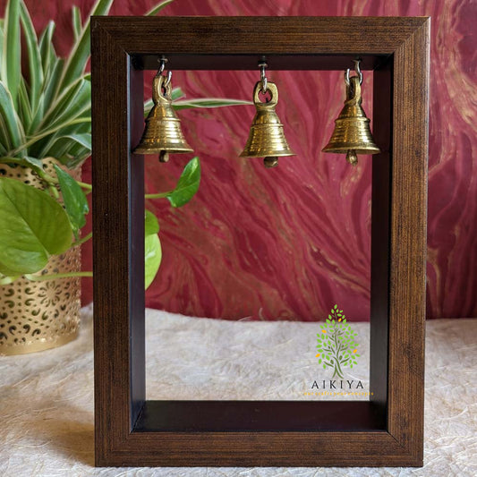 Wooden Frame+ 3 Bells (Will Fit Upto 5 " Height Idols)