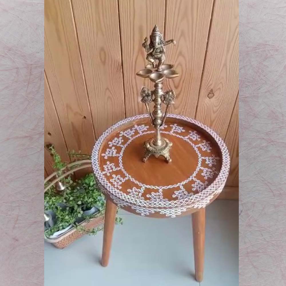 Mandala Design Round Stool