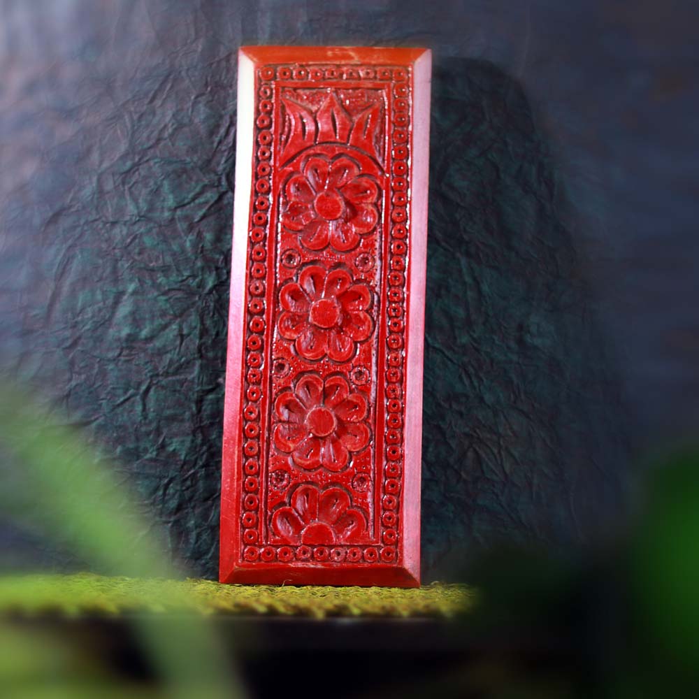 Carved Wooden Panel Border - Red