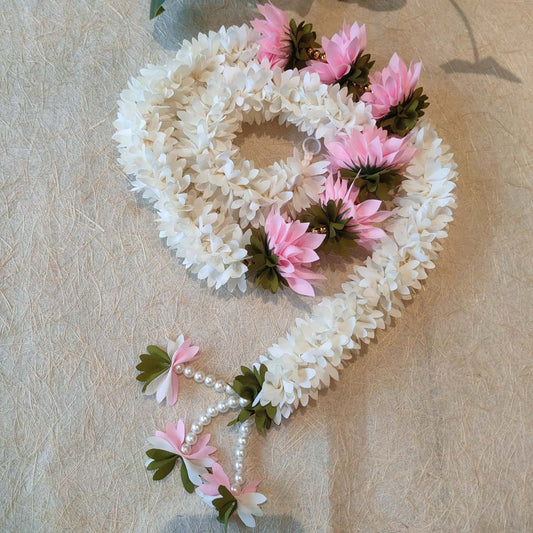 White With Pink Floral String