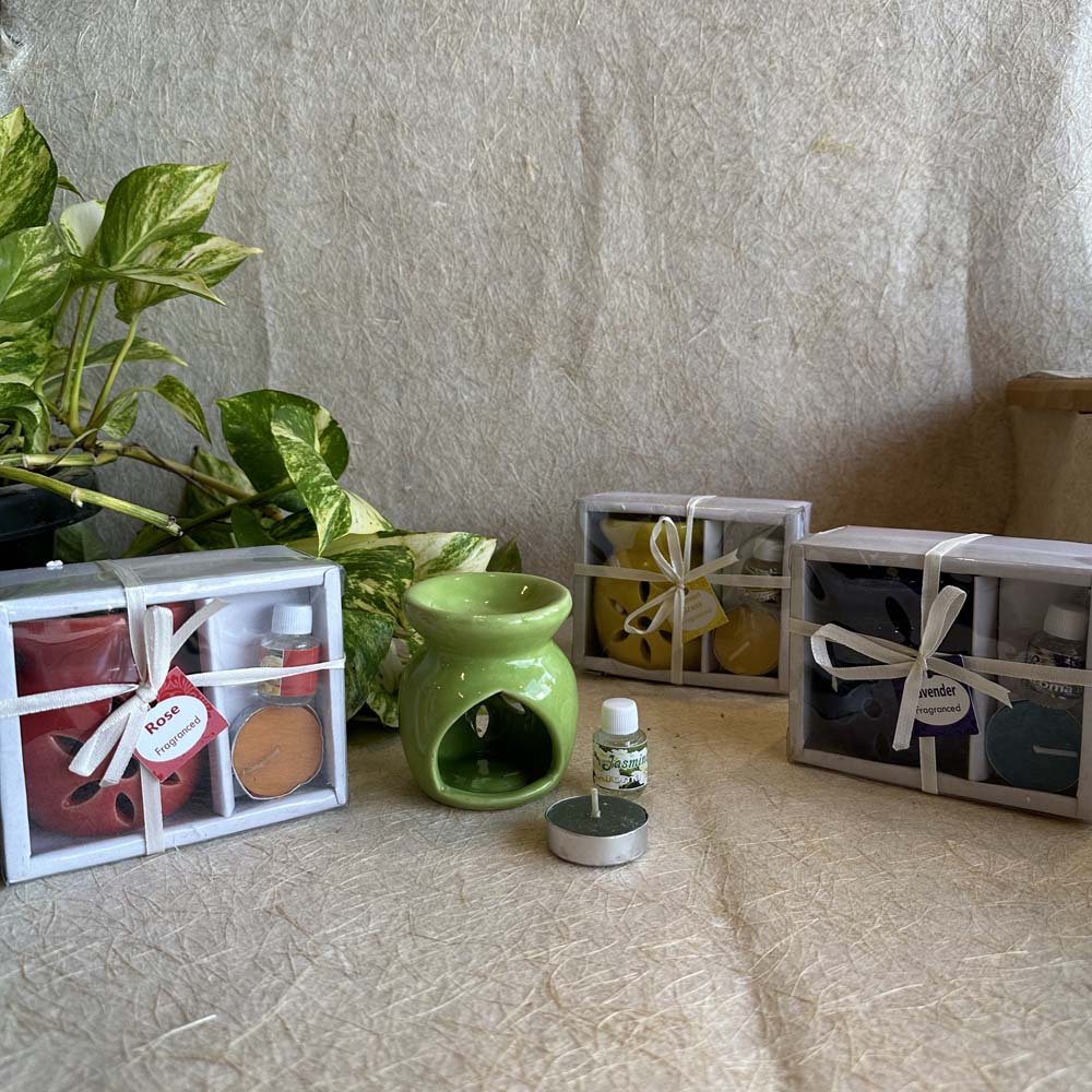 Woodland Green - Small Ceramic Diffuser Set